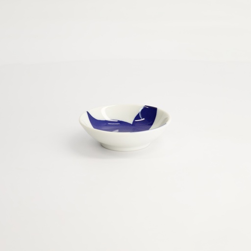 [22077] Kawaii Sauce Dish Whale 9x2.7cm BL/WH TA-25 12/192