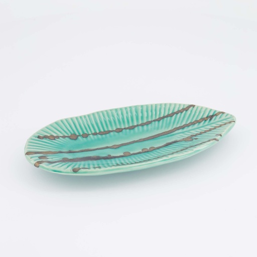 [22106] Yamasaku Ocean Oblong Plate 21.5x10.8x2cm TA-84 6/48