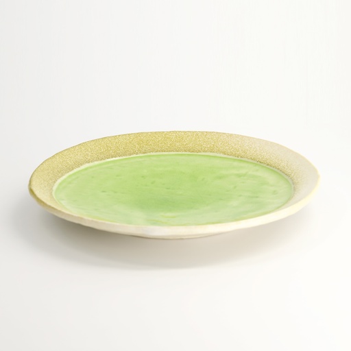 [22160] Mino Craft Round Plate 24.7x3cm Green 3/18