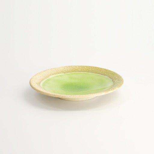 [22161] Mino Craft Round Plate 14.2x2.3cm Green 10/120