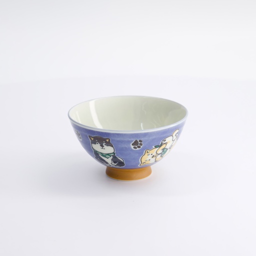 [22248] Kawaii Rice Bowl Multi Shiba-Dog 11.5x6.3cm 300ml Blue 5/120