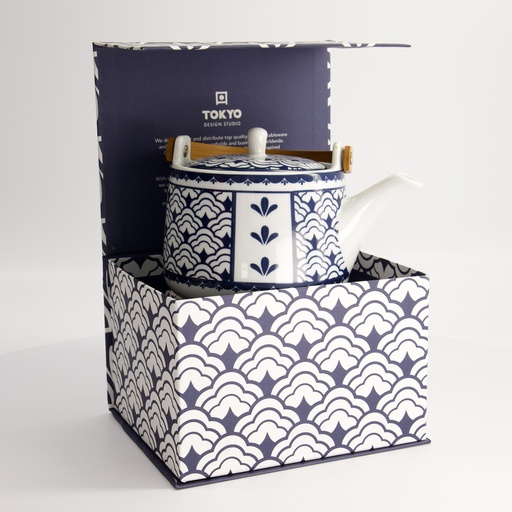 [22276] Teapot Blue D 1000ml HJ1124-X12 22276 1/12