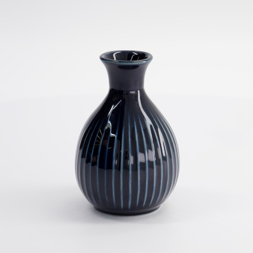 [22278] Sake Bottle 8x12cm 250ml Navy KA-72 6/60