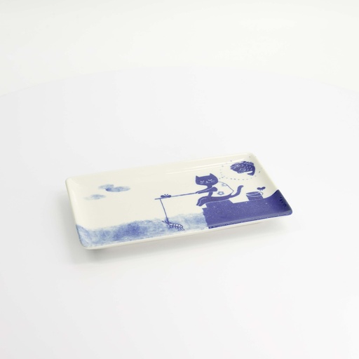 [22294] Neko Maruke Cat Plate 23.5x12.5x2cm 35003047 6/48