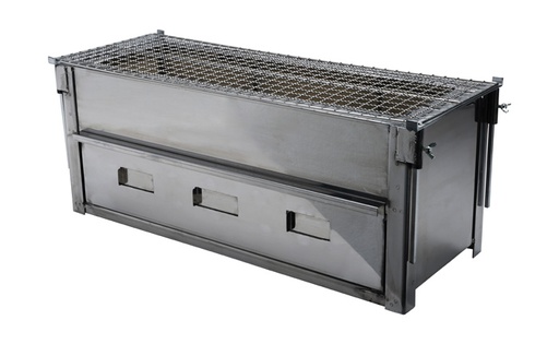 [17831] Konro Grill Stainless Steel w/Net & Iron Bar 64x24.5x25.5cm SYA-S Made in Japan