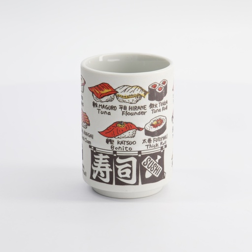 [33014] Cup Emboss Sushi 7.2cmx10.2cm 260ml C3-6 6/60