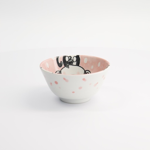 [33018] Kawaii Animals Rice Bowl Pink 12x6.4cm 300ml 000856 6/72