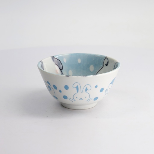 [33020] Kawaii Animals Rice Bowl Blue 12x6.4cm 300ml 000859 6/72