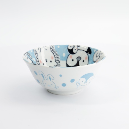 [33021] Kawaii Animals Tayo Bowl Blue 15.2x6.7cm 500ml 003892 6/48