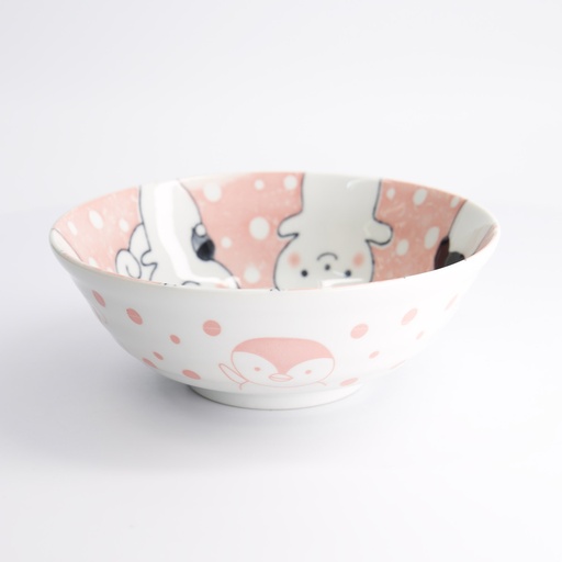 [33022] Kawaii Animals Ramen Bowl Pink 21x7.8cm 1000ml 33022 3/36