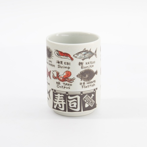 [33032] Cup Emboss Fish 7.2cmx10.2cm 260ml C3-7 6/60