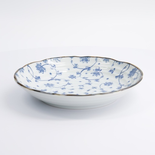 [22312] Natsu Karakusa Plate 22x4cm Blue/White 009421 6/36