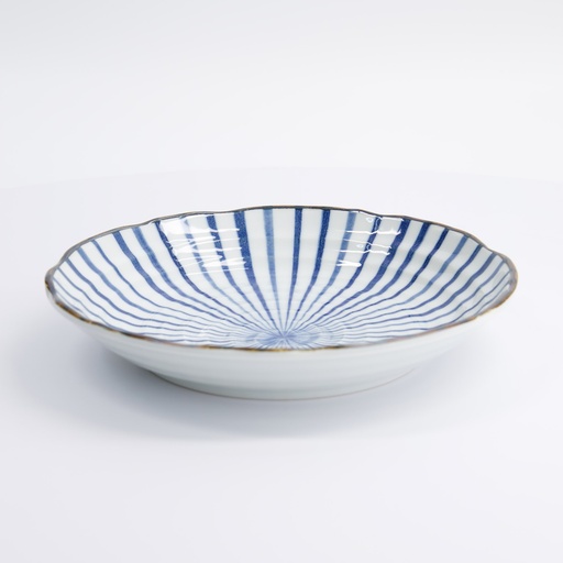 [22330] Natsu Tokusa Plate 22x4cm Blue/White 22330 6/36