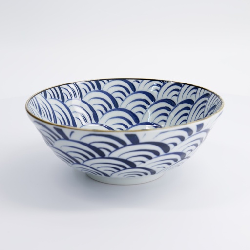 [22337] Natsu Nami Ramen Bowl 21x7.8cm 1000ml Blue/White 22337 3/36