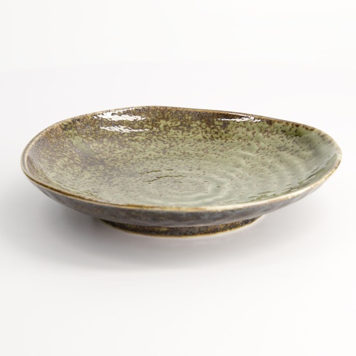 [17391] Shinryoku Green Triangle Plate 18.9x3.5cm YW-5013/G 5/40