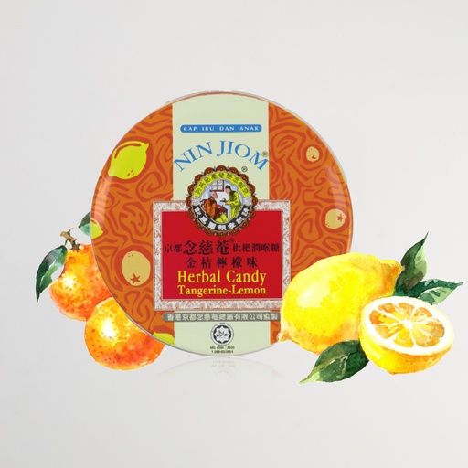 [1037] Nin Jiom Herbal Candy 22Tabl. Tangerine (5.95) (Packed per 12)herbal candy