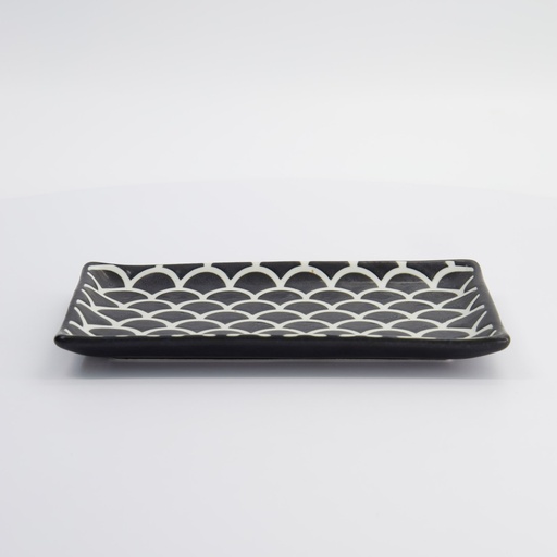 [33167] Onyx Noir Mermaid Design Plate 22x13x2cm 6/48