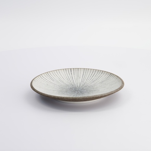 [33177] Satomaki Tokusa Round Plate 16.5x2.5cm 33177 6/72 