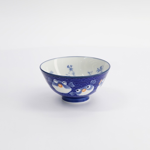 [33213] Kawaii Rice Bowl 11.3x5.8cm 300ml Blowfish Dark Blue 33213 5/80