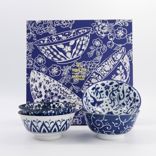 [33240] Tokyo Blue Tayo Bowl Giftset 4pcs 15x7cm 500ml 7B 33240 1/10