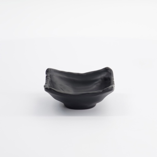 [33284] Melamine Iwate Black Sauce Dish 9x8.5x3.3cm 70ML 10007 24/192