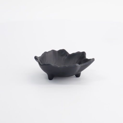 [33286] Melamine Iwate Black Sauce Dish Leaf 10x8x3cm 55ML 10206 24/288 