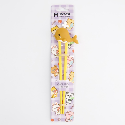 [33321] Children Chopsticks Whale Brown 22cm 33321 6/240   