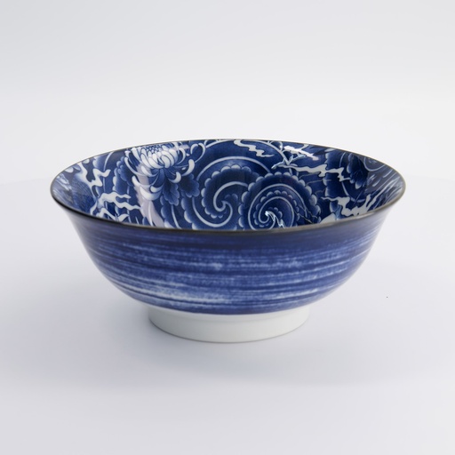 [33338] Yakuza Dragon Bowl 19.8x7.5cm 1000ml  BL/WH 33338 4/32