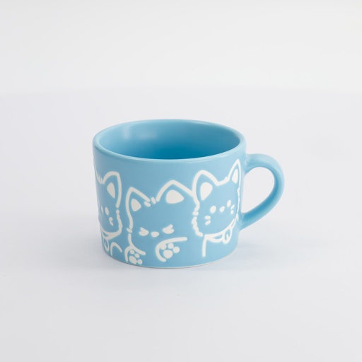 [33395] Kawaii Dog Mug Blue 8x6cm 6/48  