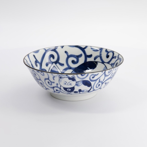 [33418] Kawaii Ramen Bowl Cat Neko 19.7x7.5cm 1000ml E 33418 4/32