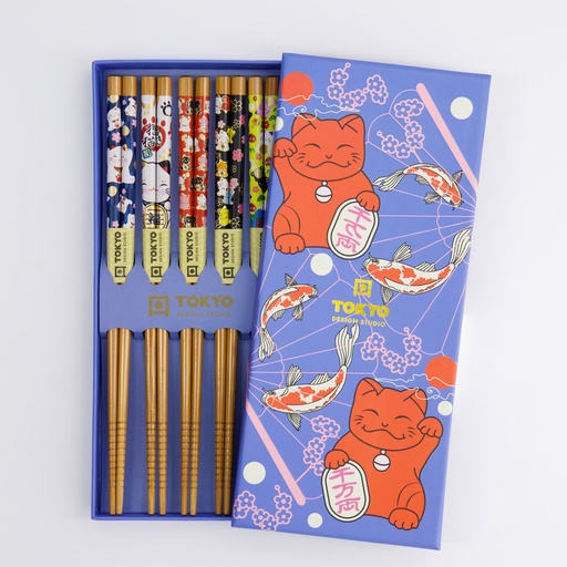 [33454] Chopstick Giftset/5 Lucky Cat/Carp 33454 1/100 