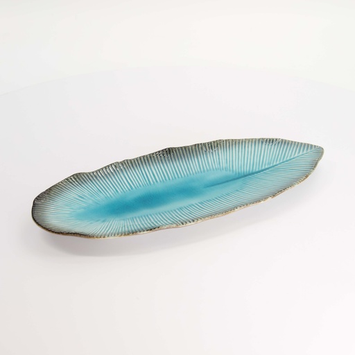 [33428] Yamasaku Blue Oblong Plate 33x13.5x2.5cm 33428 6/36