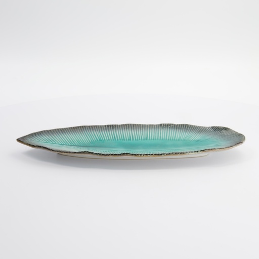 [33442] Yamasaku Oblong Plate 33x13.5x2.5cm Turquoise 33442 6/36
