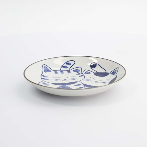 [33503] Kawaii Round Plate Cat Neko 16.7x2.8cm G 33503 6/72