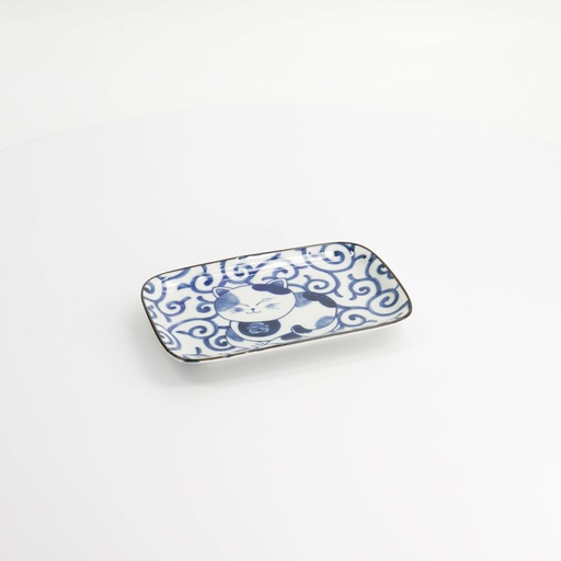[33498] Kawaii Rectangular Plate Cat Neko 16.3x10.2cm E 33498 6/72