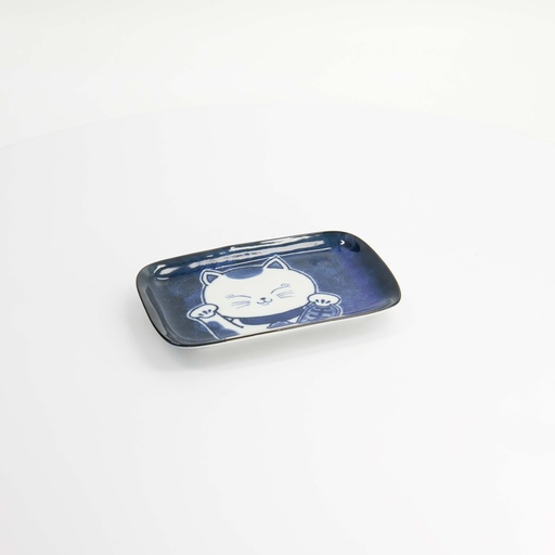 [33501] Kawaii Rectangular Plate Cat Neko 16.3x10.2cm F 33501 6/72