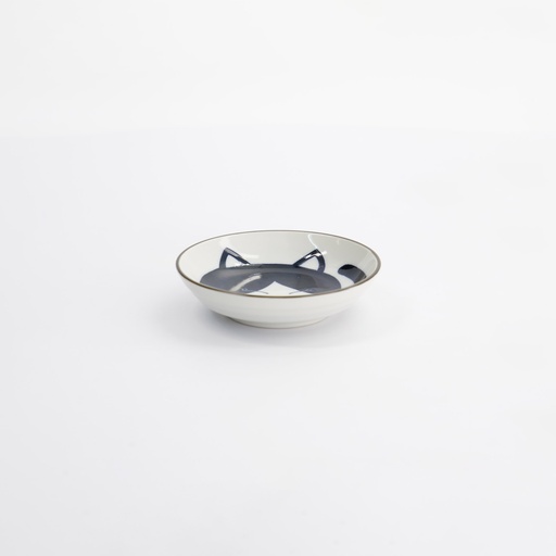 [33496] Kawaii Round Sauce Dish Cat Neko 10.2x2.5cm D 33496 12/144