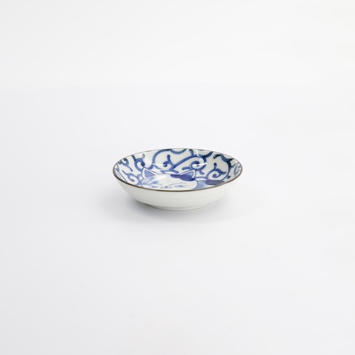 [33499] Kawaii Round Sauce Dish Cat Neko 10.2x2.5cm E 33499 12/144