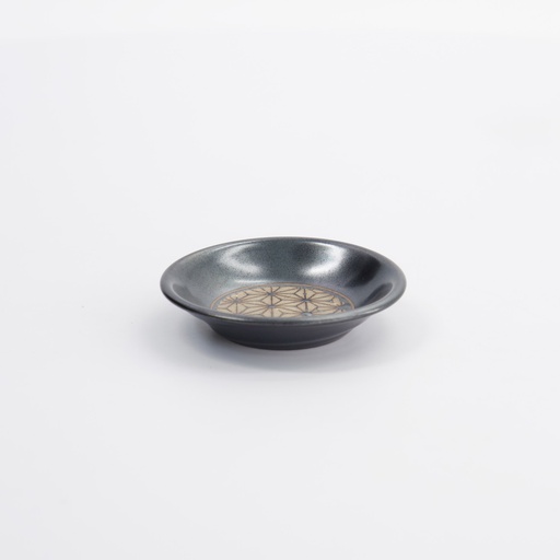 [33550] Sauce Dish Asanoha 7.8x1.8cm Black 33550 12/192