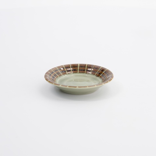 [33552] Sauce Dish Sabi Tokusa 7.8x1.8cm Brown 33552 12/192