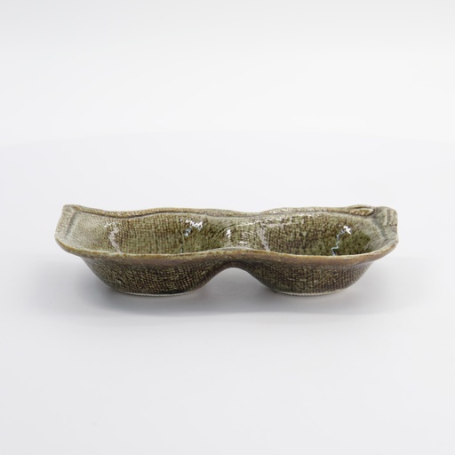 [33542] Mino Craft Sauce Dish 2pcs 19.5x9.5x3.5cm Yamasan Green 33542 12/72