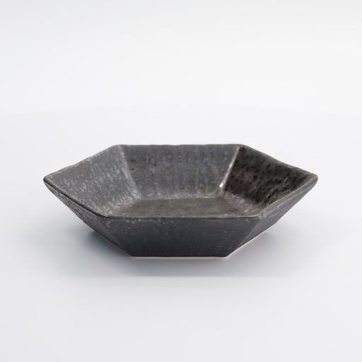 [33587] Kinkessho Shallow Bowl 18.5x16.5x4cm Grey SY21-6C 10/40