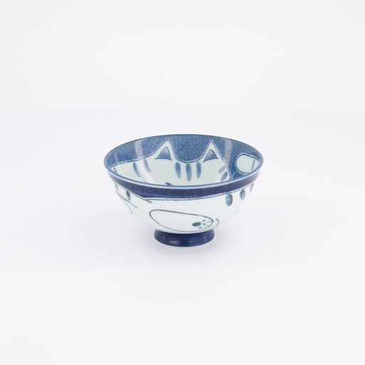 [33592] Kawaii Rice Bowl Cat 11.5x6cm 300ml Blue 33592 5/120