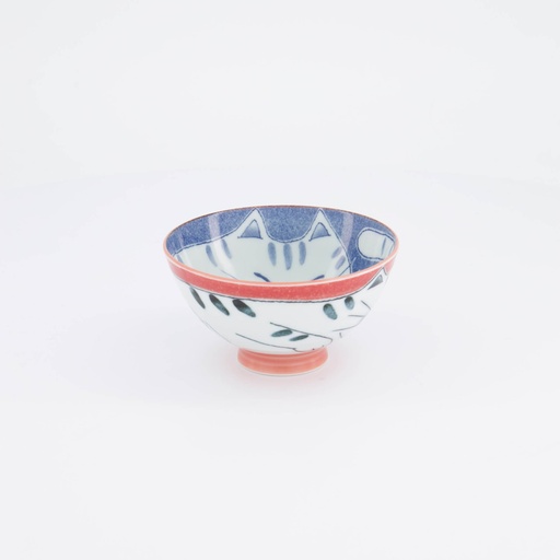 [33593] Kawaii Rice Bowl Cat 11.5x6cm 300ml Red 33593 5/120