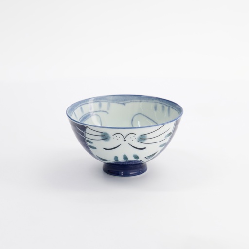 [33594] Kawaii Rice Bowl Cat 11.5x6cm 300ml Blue 33594 5/120