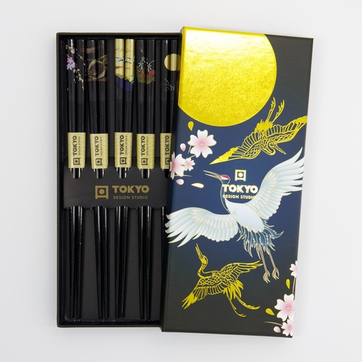 [33618] Chopstick Giftset/5 Crane 1/100