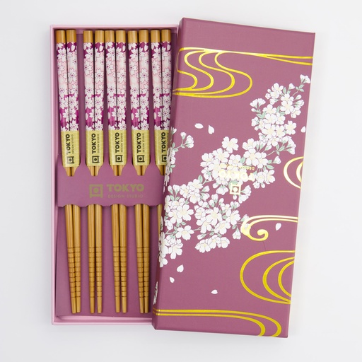 [33627] Chopstick Giftset/5 White Sakura 1/100