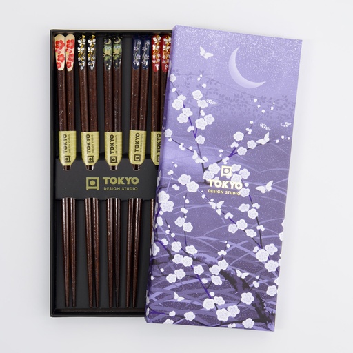 [33633] Chopstick Giftset/5 Night Sakura 1/100