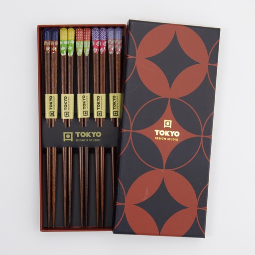 [33642] Chopstick Giftset/5 Red Black 1/100