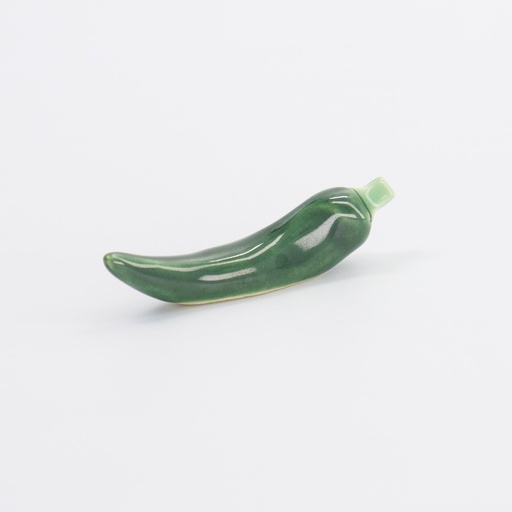 [33665] Kawaii Chopsticks Rest Green Pepper 6.2x1.7x2.9cm 3-117a